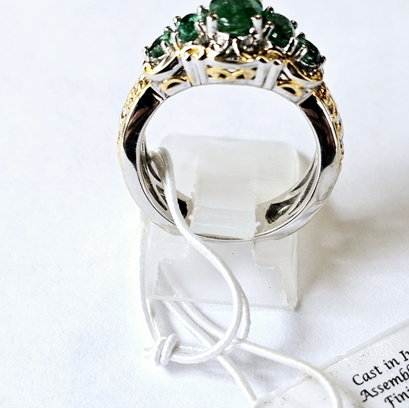 Limited Edition Untreated Genuine Emerald Ring Size 7 in 18k/925/Palladium 💚 - Picture 7 of 10
